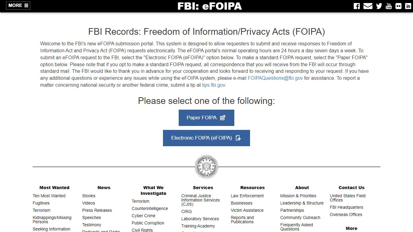 eFOIPA Authorization - efoia.fbi.gov